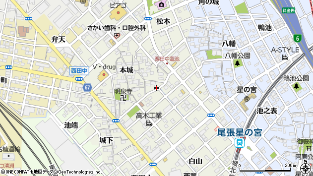 〒452-0933 愛知県清須市西田中の地図
