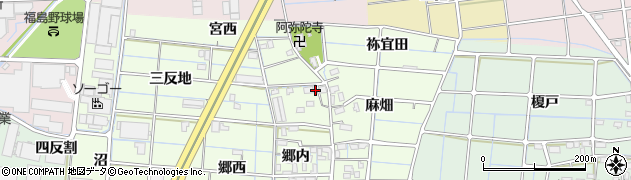 愛知県稲沢市北麻績町郷内2周辺の地図