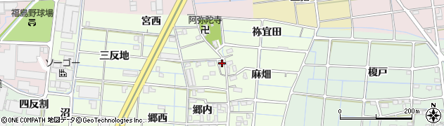 愛知県稲沢市北麻績町郷内1周辺の地図