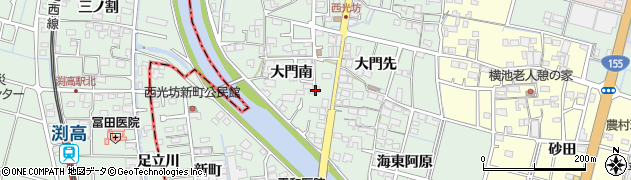 愛知県稲沢市平和町西光坊（大門南）周辺の地図