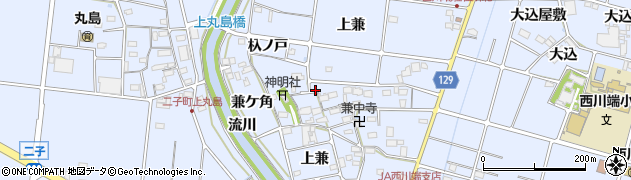 愛知県愛西市西川端町上兼周辺の地図