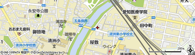 愛知県清須市清洲（屋敷）周辺の地図