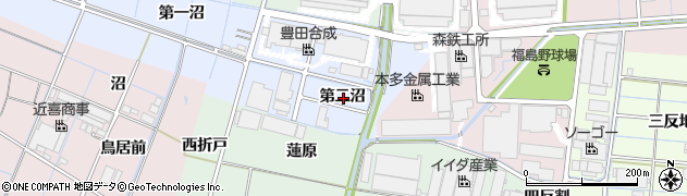 愛知県稲沢市西溝口町第二沼周辺の地図