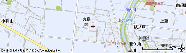 愛知県愛西市二子町（上丸島）周辺の地図