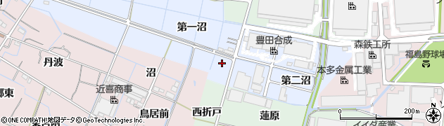 愛知県稲沢市西溝口町（第一沼）周辺の地図