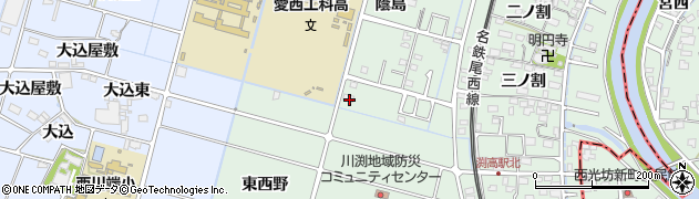愛知県愛西市渕高町周辺の地図