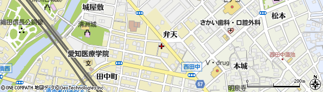 愛知県清須市清洲（弁天）周辺の地図