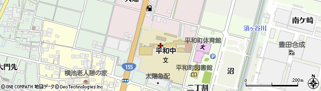 稲沢市役所　平和町学校給食調理場周辺の地図