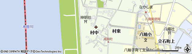 愛知県愛西市高畑町（村中）周辺の地図