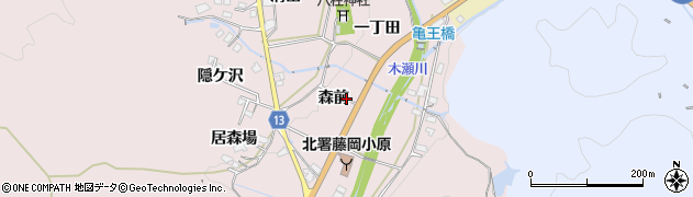 愛知県豊田市木瀬町（森前）周辺の地図