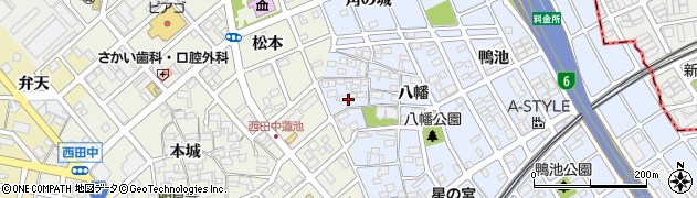 愛知県清須市阿原（八幡）周辺の地図