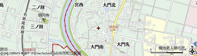 愛知県稲沢市平和町西光坊大門北973周辺の地図
