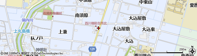 愛知県愛西市西川端町（須原前）周辺の地図