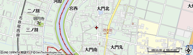 愛知県稲沢市平和町西光坊大門北114周辺の地図