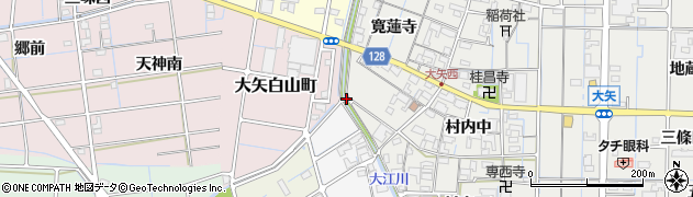 愛知県稲沢市大矢町東大堀周辺の地図