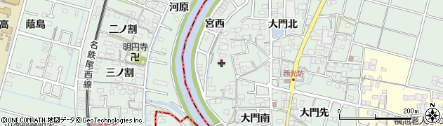 愛知県稲沢市平和町西光坊大門北891周辺の地図