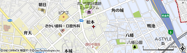 愛知県清須市西田中（松本）周辺の地図