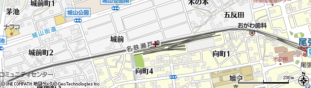 愛知県尾張旭市城前町石川周辺の地図