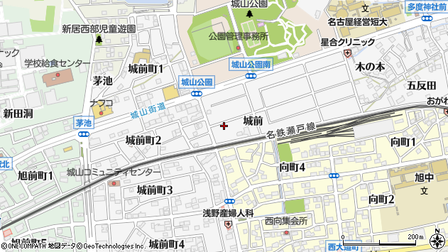 〒488-0861 愛知県尾張旭市城前町城前の地図