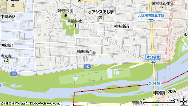 〒462-0014 愛知県名古屋市北区楠味鋺の地図