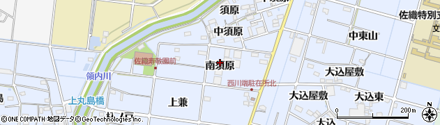 愛知県愛西市西川端町（南須原）周辺の地図