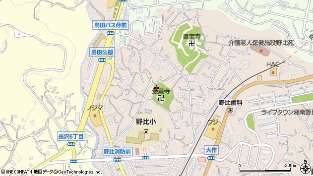 〒239-0841 神奈川県横須賀市野比の地図