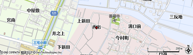 愛知県稲沢市今村町（西出）周辺の地図