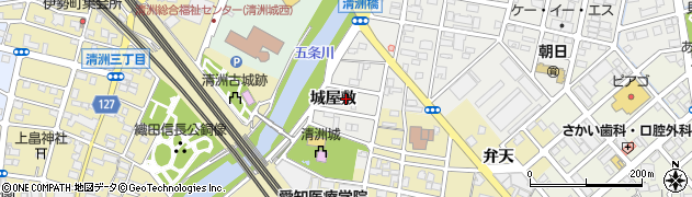 愛知県清須市朝日城屋敷34周辺の地図