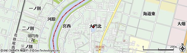 愛知県稲沢市平和町西光坊大門北80周辺の地図