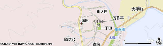 愛知県豊田市木瀬町（溝田）周辺の地図