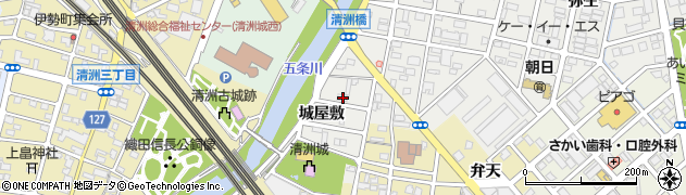 愛知県清須市朝日城屋敷45周辺の地図