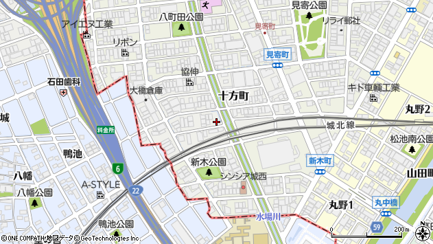 〒452-0837 愛知県名古屋市西区十方町の地図