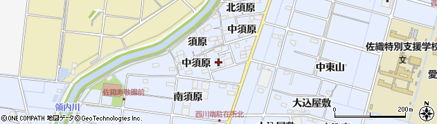 愛知県愛西市西川端町中須原123周辺の地図
