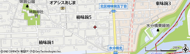 愛知県名古屋市北区楠味鋺5丁目714周辺の地図