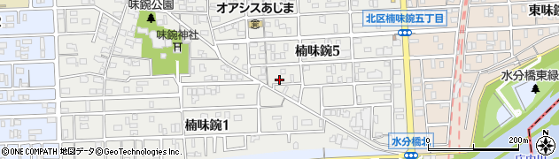 愛知県名古屋市北区楠味鋺5丁目823周辺の地図