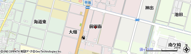 愛知県稲沢市平和町平池（前田面）周辺の地図