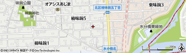 愛知県名古屋市北区楠味鋺5丁目612周辺の地図