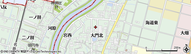 愛知県稲沢市平和町西光坊大門北83周辺の地図
