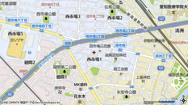 〒452-0941 愛知県清須市西市場の地図