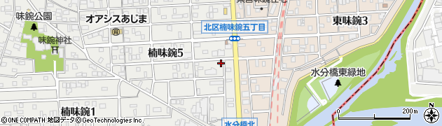 愛知県名古屋市北区楠味鋺5丁目607周辺の地図