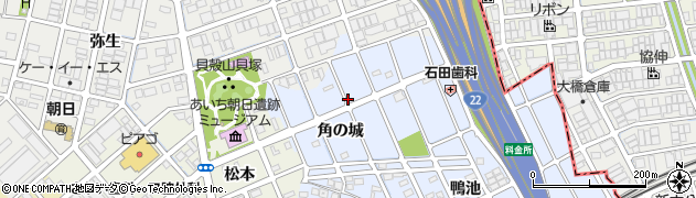 愛知県清須市阿原（角の城）周辺の地図