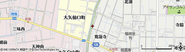 愛知県稲沢市大矢町池田周辺の地図