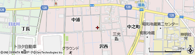 愛知県稲沢市福島町中浦152周辺の地図