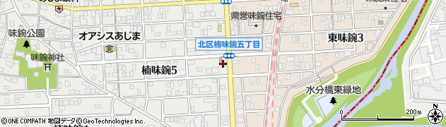 愛知県名古屋市北区楠味鋺5丁目2408周辺の地図