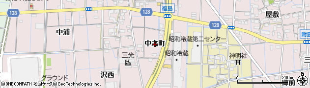 愛知県稲沢市福島町中之町周辺の地図