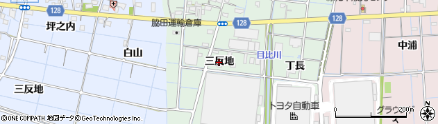愛知県稲沢市野崎町（三反地）周辺の地図
