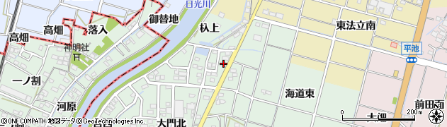 愛知県稲沢市平和町西光坊大門北3周辺の地図