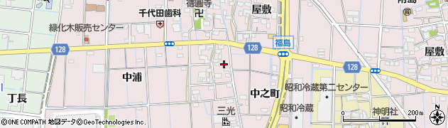愛知県稲沢市福島町中浦176周辺の地図