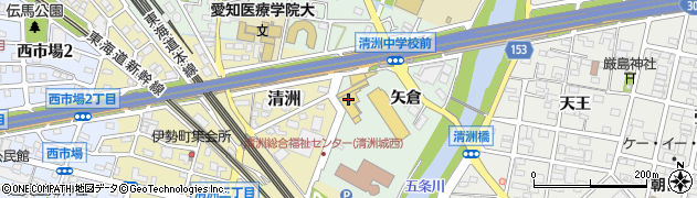 愛知県清須市一場（古城）周辺の地図