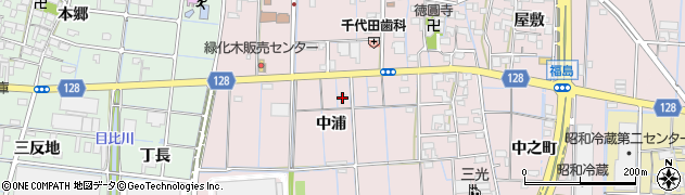 愛知県稲沢市福島町中浦88周辺の地図